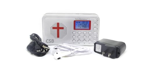 Daily Meditation CSB Audio Bible Player- Christian Standard Electronic Talking Bible with Charger and Earphone, Portable to Listen at Anywhere Anytime