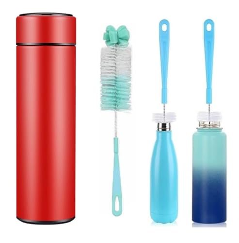 Image of Stainless Steel Smart Water Bottle with LED Temperature Display Double Wall Insulated Leak-Proof Flask Keeps Drinks Hot /Cold for 24 Hour (500ml) (Red)