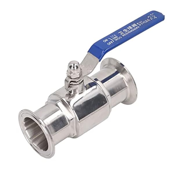 Kulventil i rostfritt stål, 304 snabböppnande chuck sanitär rostfritt stål kulventil för att kontrollera vattenflödet för farmaceutisk kemisk mejeri dryck öl annan industri (Außendurchmesser63 mm)