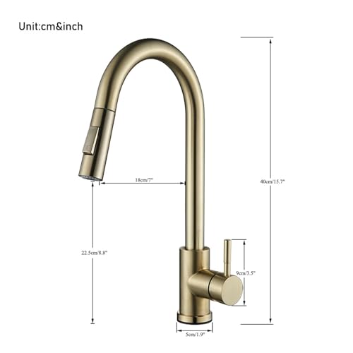 Grifo de cocina con sensor táctil inteligente y caño extraíble giratorio 360 4