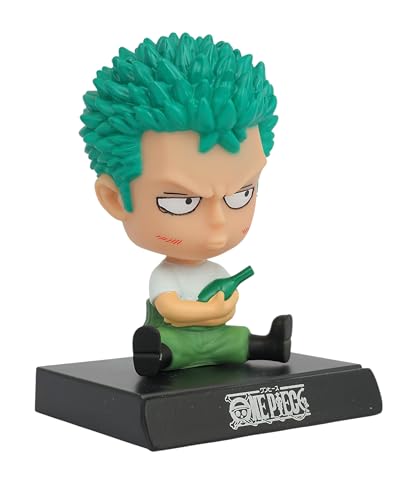 Image of Daiyamondo Polyvinyl Chloride Super Hero Anime Action Figure Bobble Head for Car Dashboard Office & Study Table Decoration for Everyone (Zoro One Piece, 9 Cm, 7.5 Cm)