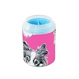 Funny Shetland Sheepdog Dogs Hot Pink Portable Dog Foot Cleaner Cup Silicone Brush Soft Pets Bathing Brush Gently Cleans Paws After Walks