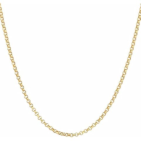 IDB Titanium Steel Cable Link Fashion Necklace - Simple Design For Women and Men - Beautiful Long Lasting Chain with Easy To Use Lobster Clasp (Gold tone, 23 3/4 inch (60cm)) Cover