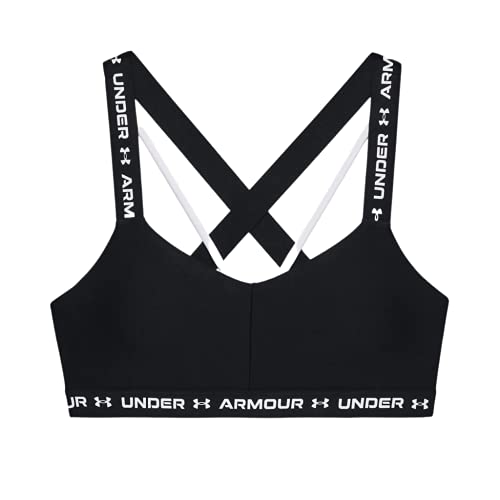 Under Armour Women's Crossback Low Bra , Black (001)/White , Medium #TOP30