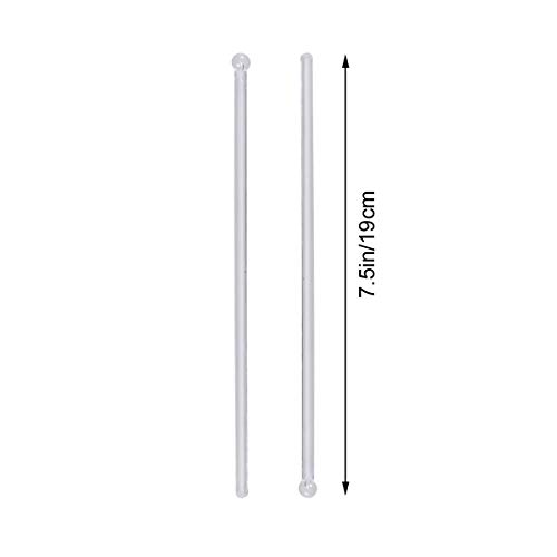 ifundom Roerstaafjes 150 Stuks Plastic Bal Hoofd Ronde Top Crystal Roerstokjes Roerstaafjes Voor Koffie Cocktail Thee - Afbeelding 6