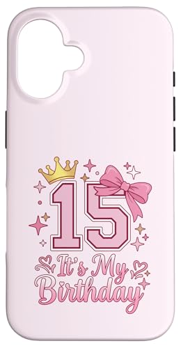 It's My 15�΂̒a���� ���̎q �R�P�b�g���{�� �s���N 15�� �X�}�z�P�[�X iPhone 16 �p