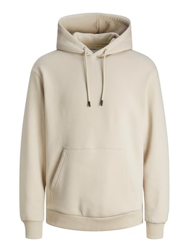 JACK & JONES Felpa con Cappuccio Uomo, Crema, M
