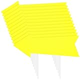 Barydat 12 Pcs Arrow Signs with Stakes Corrugated Plastic This Way Blank Arrow Directional Yard Signs for Wedding Parking Sign Outoor(17 x 6 Inches,Yellow)