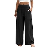 Xiaojmake Women's Wide Leg Pants Elastic Waist Pleated...