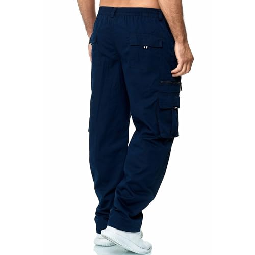 JEShifangjiusu Mens Casual Cargo Pants with Pockets Workout Joggers Stretch Sweatpants Relaxed Fit Hiking Tacitical Pant2