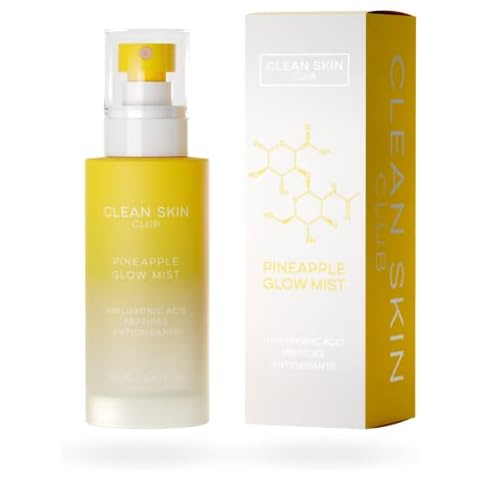 CLEAN SKIN CLUB Pineapple Glow Mist | Hyaluronic Acid + Peptides | Papaya + Coconut Extracts | Hydrating & Fortifying Face Spray | Vegan & Cruelty Free Cover