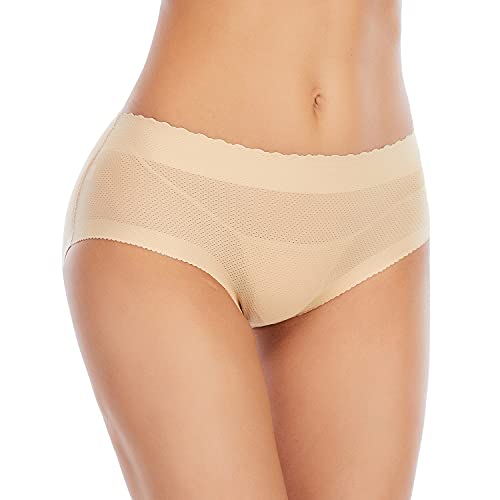 Derca Butt Lifter Panties Padded Underwear For Women Seamless Booty Pads Hip Enhancer Panty (#1 Beige (Basic),X-Large) #TOP1