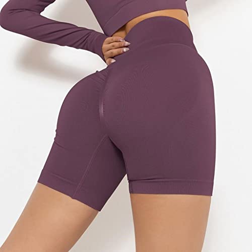 Shorts de sport femme taille haute sans couture CLSDRZC pour fitness