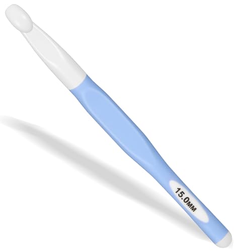 Crochet Hook P Large Size 15mm Crochet Hook with Ergonomic Handle Suitable for Chunky Yarn DIY Projects & Wool Products (Blue)