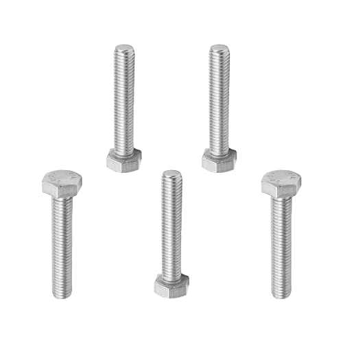 Image of Bettomshin 10Pcs M8 x 45mm Hex Bolts, 304 Stainless Steel 1.25mm Thread Pitch Fully Threaded Metric Hex Head Screw Bolts, Hexagon Screw Bolt, Hex Tap Bolts, Silver, A2-70 (Overall Size 50.3x13x13mm)
