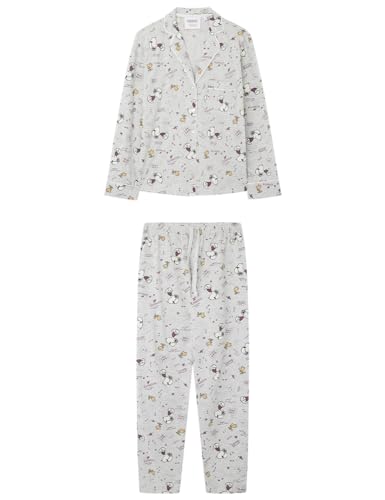 Women'secret Juego de Pijama, Gris Medio, L para Mujer