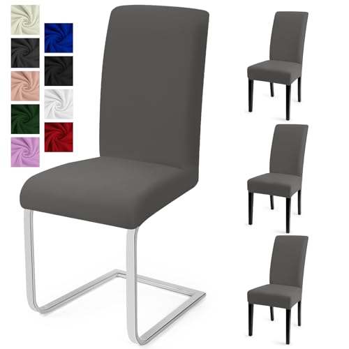 Housse de Chaise Salle à Manger 4PCS Housse de Chaise Universel Couverture de Chaise Extensible Housse Chaise Moderne Protection de Chaise Housse de...