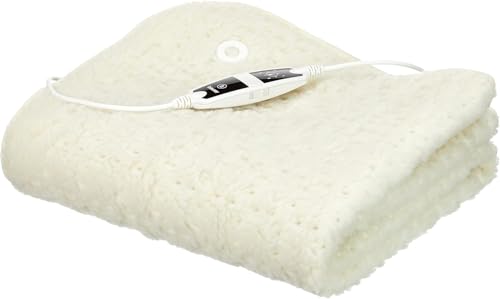 Beurer UB53 Calientacamas individual, transpirable, tacto suave, lavable, 4 potencias, display LED, apagado automático 12 horas, cama individual, 80x150cm, crema