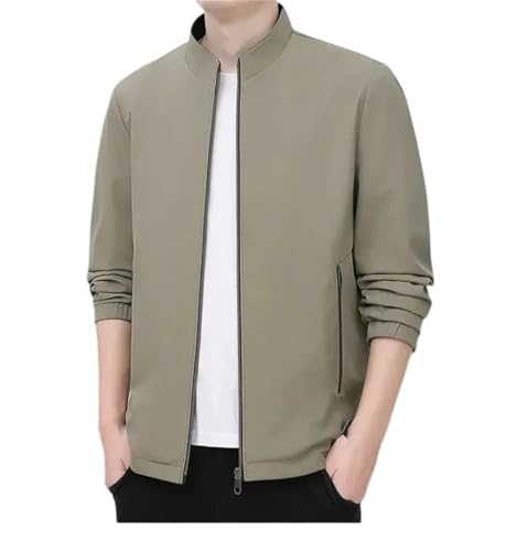 Men Business Casual Zip Up Jacket Slim Fit Stand Collar Professional Outerwear Regular Fit