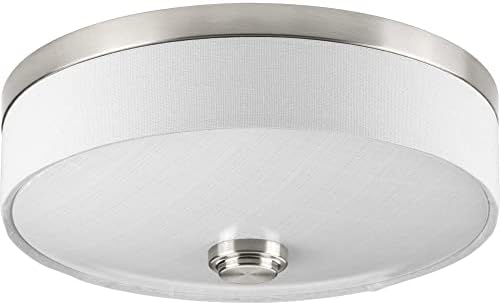 Progress Lighting 1-Light 10 LED Flush Mount, Weaver LED Collection, Indoor, P3610-0930K9, Brushed Nickel