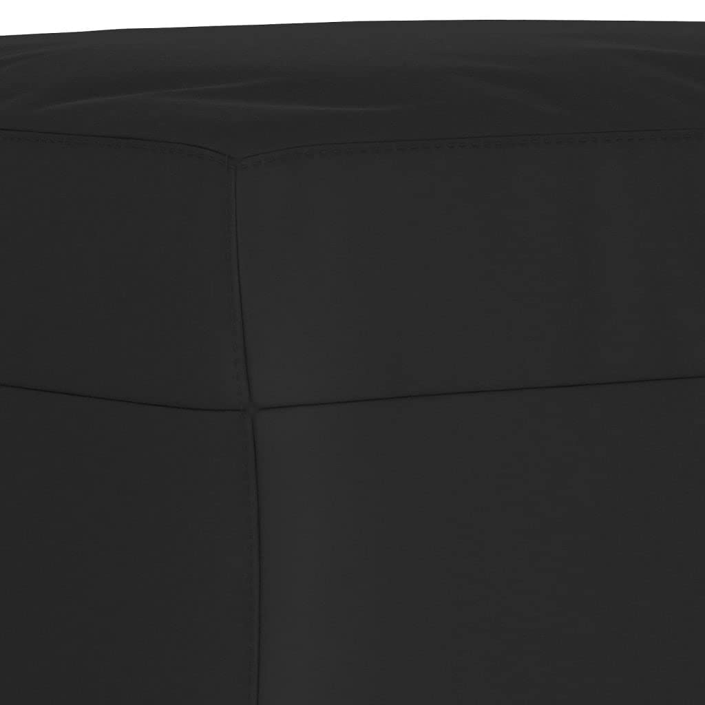 Fußhocker Schwarz 60x50x41 cm, bequemer Mikrofaser Polsterhocker mit stabilem Sperrholzrahmen, vielseitige Ottomane für Wohnzimmer und Schlafzimmer