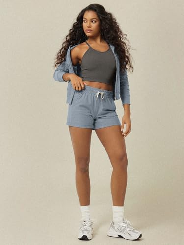 ODODOS Women's Crop 3-Pack Seamless Rib-Knit Camisole Crop Tank Tops