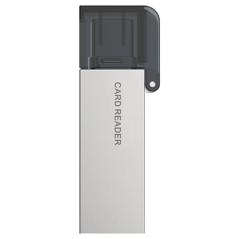 Lecteur de carte USB-C vers USB 2.0 LUXWALLET C-Transit argent