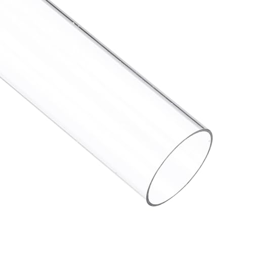 Image of uxcell Clear Rigid Tubing 1 1 /8 Inch(28mm) ID x 1 3 /16 Inch(30mm) OD x 1Ft(305mm) Length Round Plastic Polycarbonate Tube