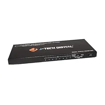J-Tech Digital Scaler/Multi-Resolution Output (MRO) 18GBps 1x8 HDMI 2.0 Splitter HDR10/Dolby Vision 4K@60Hz 4:4:4 [JTECH-18GSP18M]