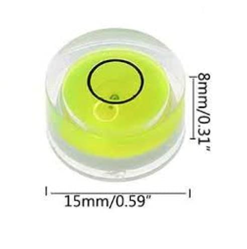 Spirit Level Bullseye Micro Button Level for Getting Perfect Level of Various Things(15mm, Yellow)(Pack of 5)