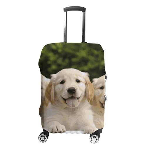 Golden Retriever Puppies Printed Luggage Cover Protector, Fits 18-32 Inch Luggage