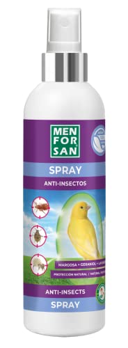 MENFORSAN Spray Anti-Insectos con Margosa, Geraniol y Lavandino para Aves, Protege a tu pájaro de Cualquier Insecto, 250ml Cover