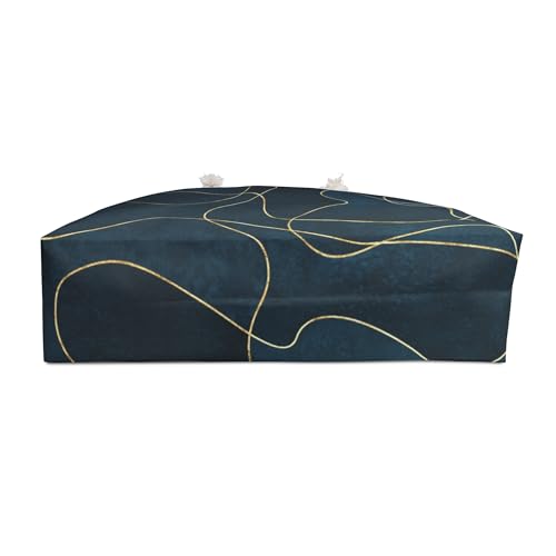 Weekender Bag Elegant Abstract Lines on Deep Blue Background - Modern Art Design4