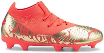 PUMA Future Z 3.4 Neymar Jr. Firm Artificial Ground Sneaker, Fiery Coral-Gold, 11 US Unisex Big Kid | Image 1