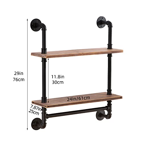 ROGMARS-Pine-Wood-Floating-Shelves-Wall-Shelves-24-inchBathroom-Pipe-Shelves-with-Towel-Rack-Industrial-Wall-Mounted-Shelf-for-Bathroom-Decor-for-Living-Room-Bedroom-Kitchen-Bathroom ROGMARS Pine Wood Floating Shelves Wall Shelves 24 inchBathroom Pipe Shelves with Towel Rack Industrial Wall Mounted Shelf for Bathroom Decor for Living Room Bedroom Kitchen Bathroom