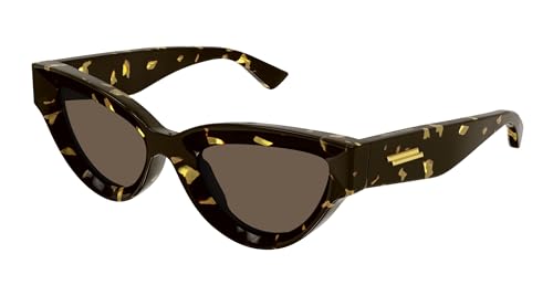 Bottega Veneta Damen Bold Ribbon Schmale Sonnenbrille, Braun, EinheitsgröÃŸe