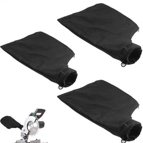 Lot de 3 sacs à poussière pour scie à onglet, sac de collecte de poussière de scie à onglet, sac de collecte de poussière pour scie à table avec fermeture éclair, accessoires de scie de table pour