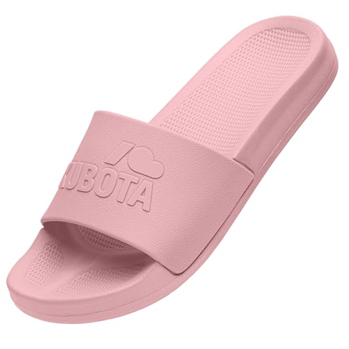 Kubota Basic Plain Slide Sandals for Women Summer Pool Slides Waterproof Non-Slip Shower Slippers Lightweight House Flip-Flops for Beach Gym - Pink 41