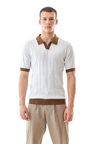 SNITCH Men's Textured Knit Polo T-Shirt - Image 2