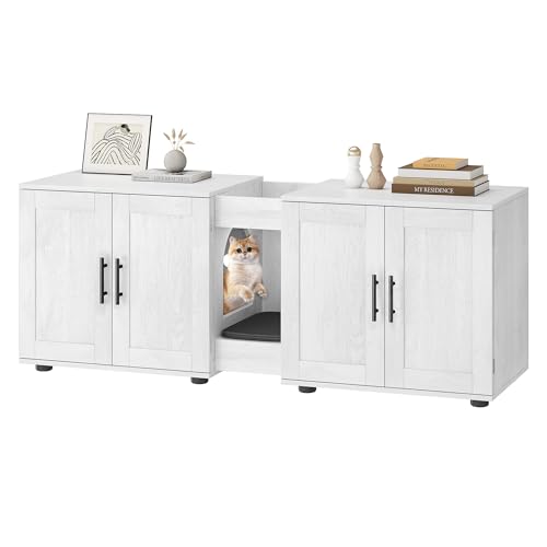 STMHOM Double Litter Box Enclosure for 2 Cats, 55