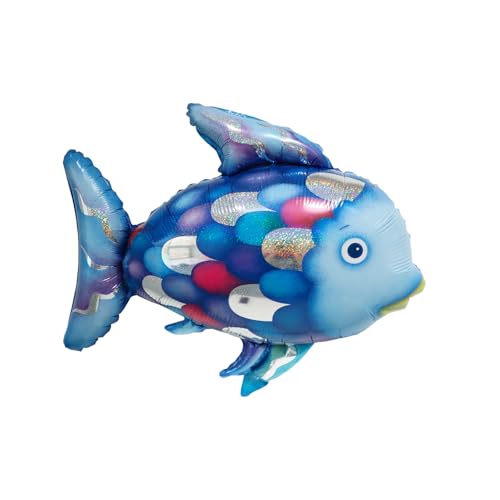 Fesnova Blau Fisch Luftballon Dekorieren, Groß Blau Fisch Folienballon, Ozeantiere Luftballon, für Meerestiere Geburtstagsdeko, Deko Unterwasserwelt Kindergeburtstag, 70,5x79,5cm