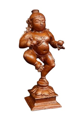 Image of Bal Krishna with Laddu Copper Murti | Idol - 3.3 Inch | 150 g