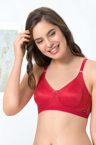 Image of Amante Every de Red Solid Non-Wired Non Padded Everyday Bra