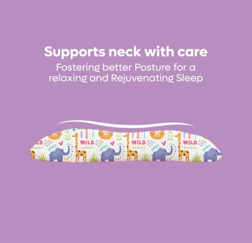 Image of Premium Memory Foam Baby & Toddler Pillow | Head,Neck & Back Support Cushion | Washable Removable Cover | Ideal for Sleeping,Reading & Resting | Age 2to9 Year | 20.5x11.5x2.5in, Animal Print