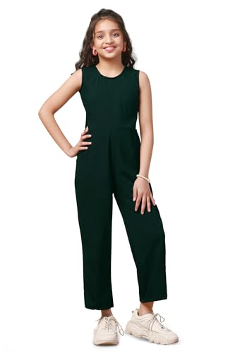 Image of Fashion Dream Girl's Ankle Length Solid Jumpsuit
