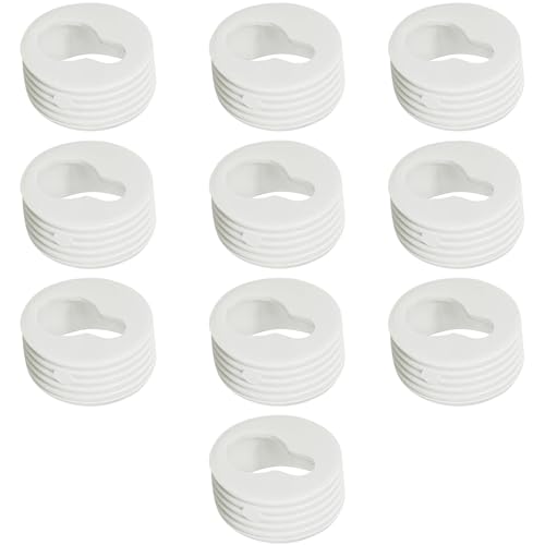 10 Stück Schrankaufhänger - 20mm Kunststoff Schrankhalter weiß, Schrankaufhängung mit Schlüsselloch, Rund Typ Schlüsselloch Regalhalterungen Aufhänger, für Holz-Rahmen