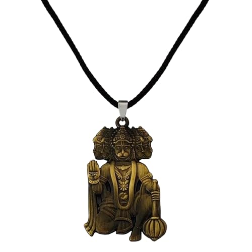 Pendentif Hanuman en bronze authentique travaillé avec cordon dori