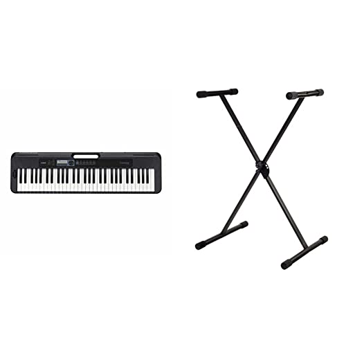 Casio CT S300C7 Piano digital + GEWA F900520 Soporte de teclado, patas perfil simple,negro