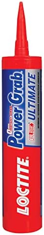 Loctite Power Grab Ultimate Construction Adhesive, Versatile High Strength, Wide Temperature Range Construction Glue - 9 fl oz Cartridge, Pack of 1