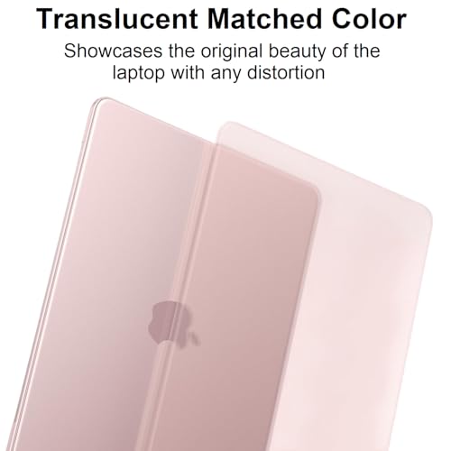 Image of Midkart Matte Finish Case Compatible with MacBook Neo 13 inch 2026 Release Model A3404 A18 Pro Chip Ultra Thin 3 in 1 Kit Exact Fit Fingerprints Resistant Protective Hard Shell Cover, Blush Clear